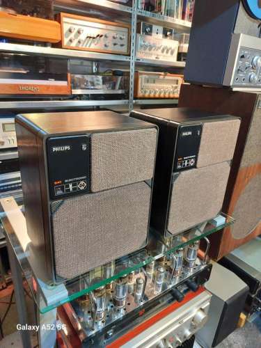 Philips AH 541  MFB  aktiv Lautsprecher 2 Wege in Holz Esche schwarz